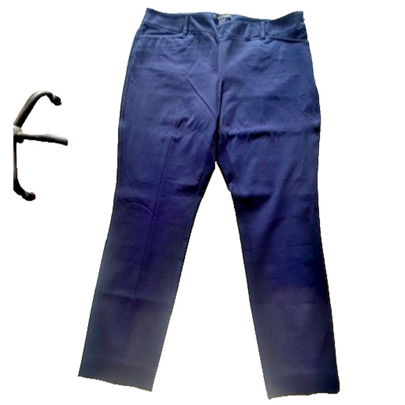 WHBM Navy Blue Back Seam Slim Leg Ankle Pants Slacks Size Zip Sz 12 Inseam 27 - Picture 3 of 11